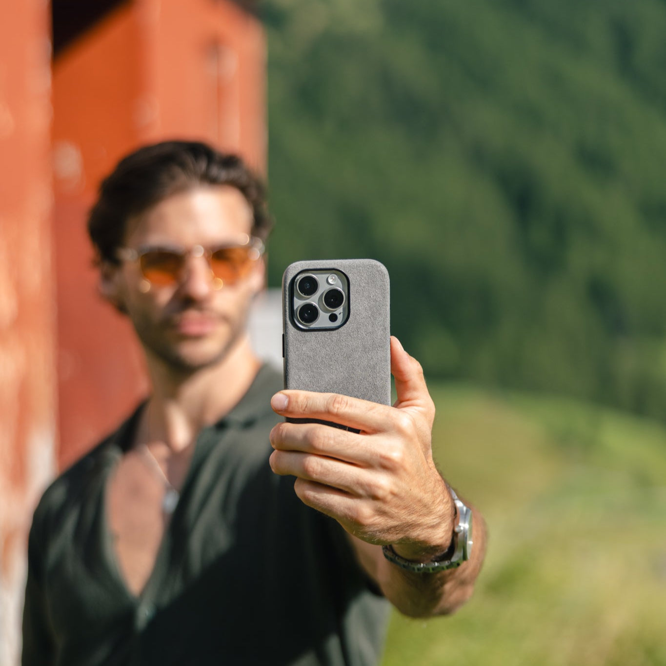 Alcantara® iPhone Case - Nardo Grey