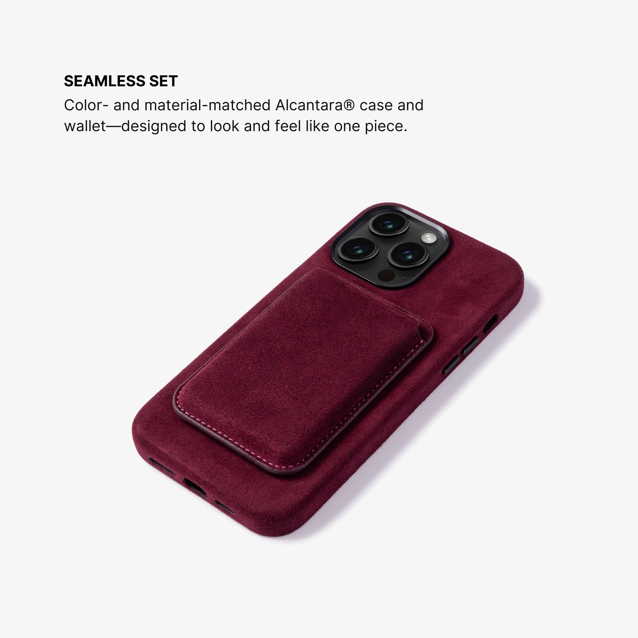 Alcantara® MagSafe Wallet - Wine Red