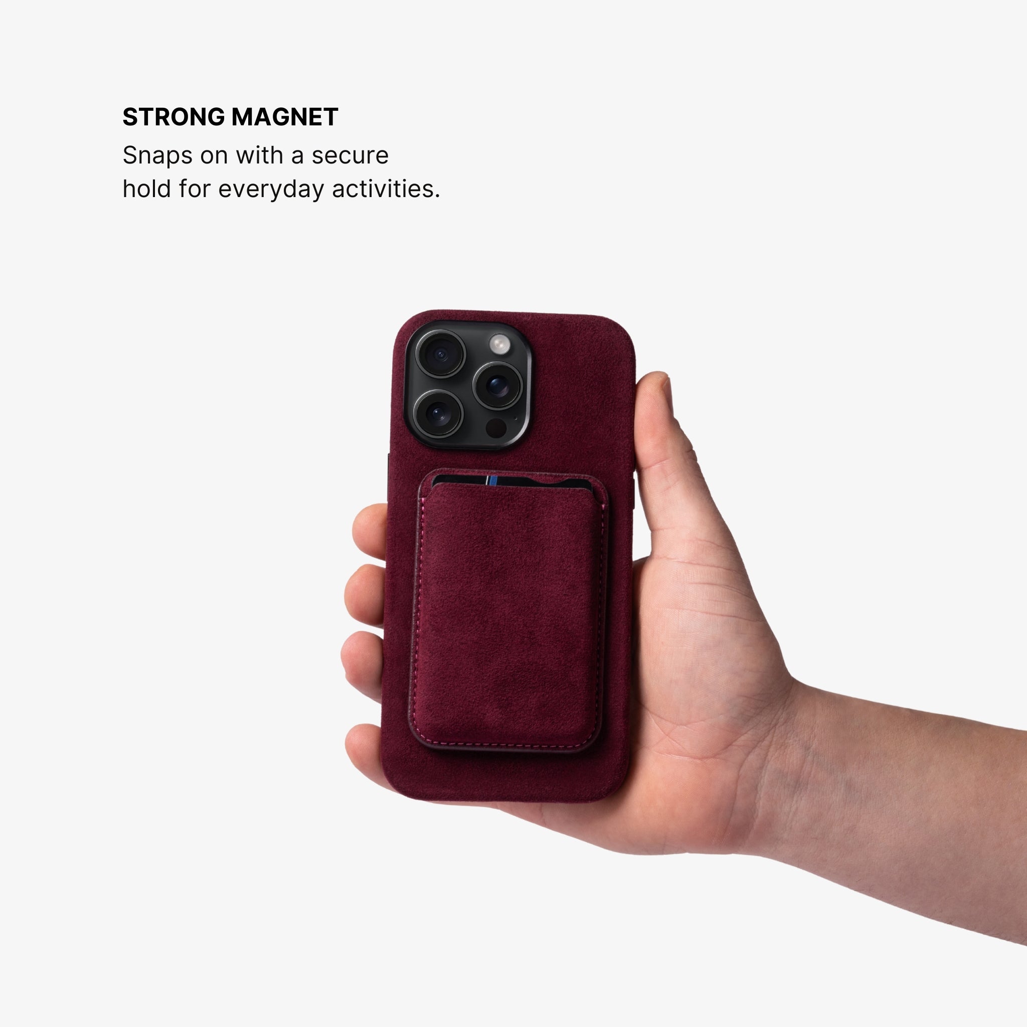 Alcantara® MagSafe Wallet - Wine Red